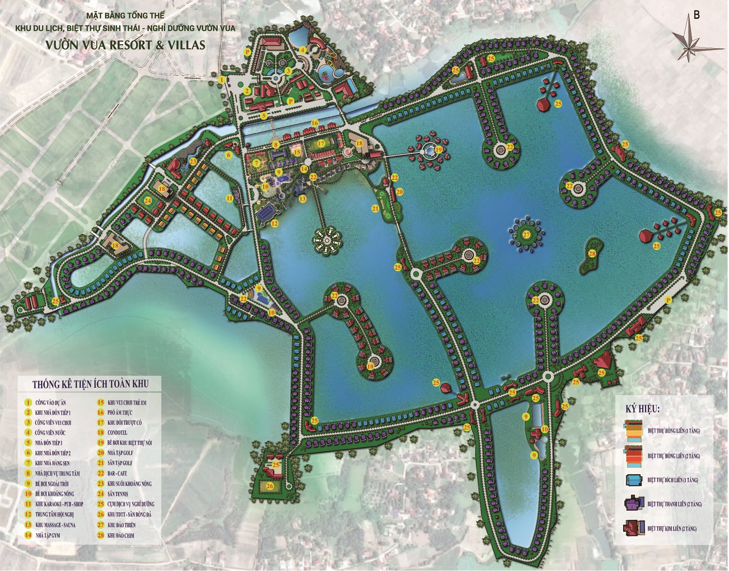 Mặt bằng dự án Vườn Vua Resort Phú Thọ